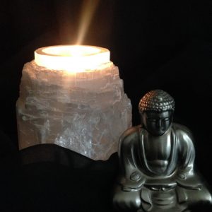 Selenite Tea Light Candle Holder (natural)